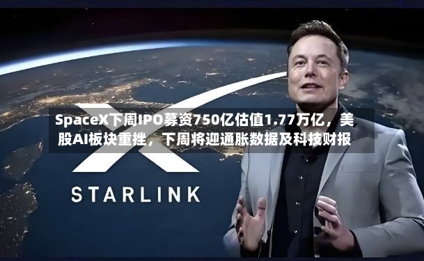 SpaceX下周IPO募资750亿估值1.77万亿	，美股AI板块重挫，下周将迎通胀数据及科技财报-第2张图片