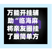 万能开挂辅助“临海麻将亲友圈挂了最简单方法	”开挂(透视)最新辅助详细-第3张图片