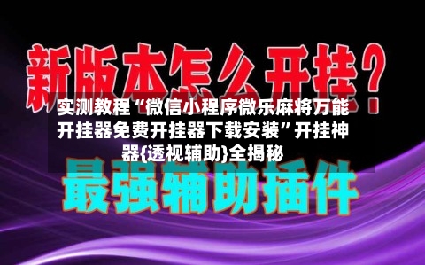 实测教程“微信小程序微乐麻将万能开挂器免费开挂器下载安装”开挂神器{透视辅助}全揭秘-第2张图片