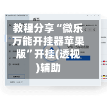 教程分享“微乐万能开挂器苹果版”开挂(透视)辅助-第2张图片