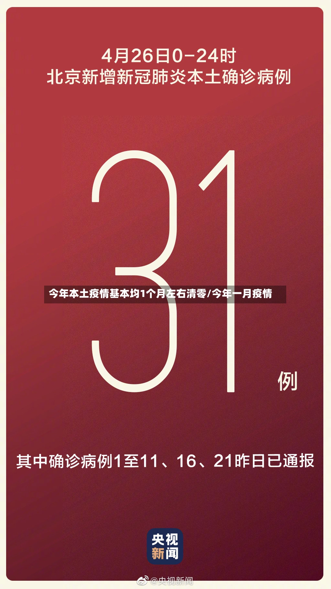 今年本土疫情基本均1个月左右清零/今年一月疫情