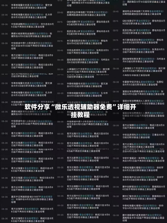 软件分享“微乐透视辅助器免费”详细开挂教程
