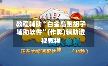 教程辅助“白金岛跑胡子辅助软件	”(作弊)辅助透视教程-第2张图片