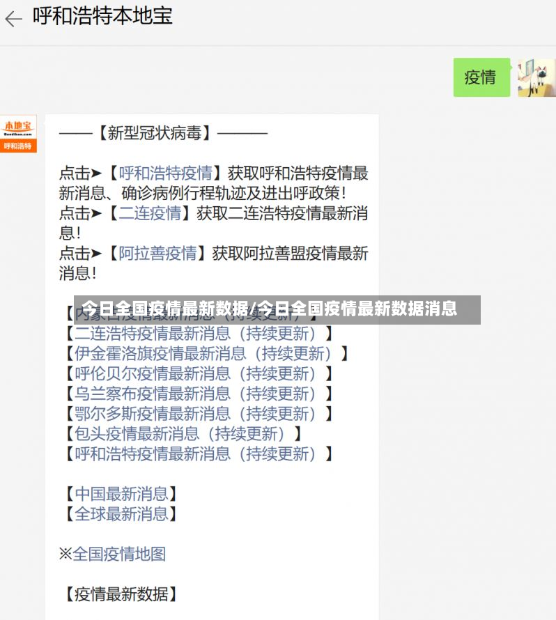 今日全国疫情最新数据/今日全国疫情最新数据消息