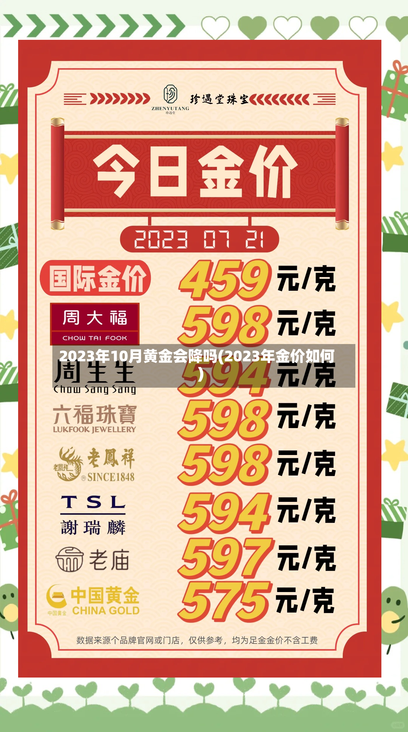 2023年10月黄金会降吗(2023年金价如何)-第2张图片