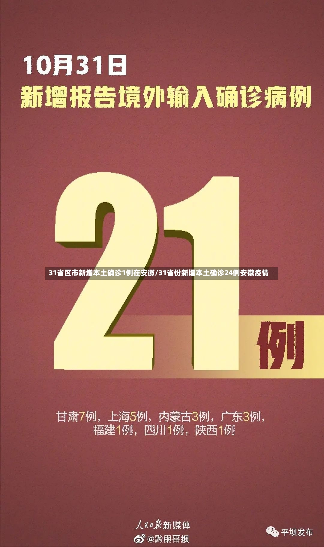 31省区市新增本土确诊1例在安徽/31省份新增本土确诊24例安徽疫情