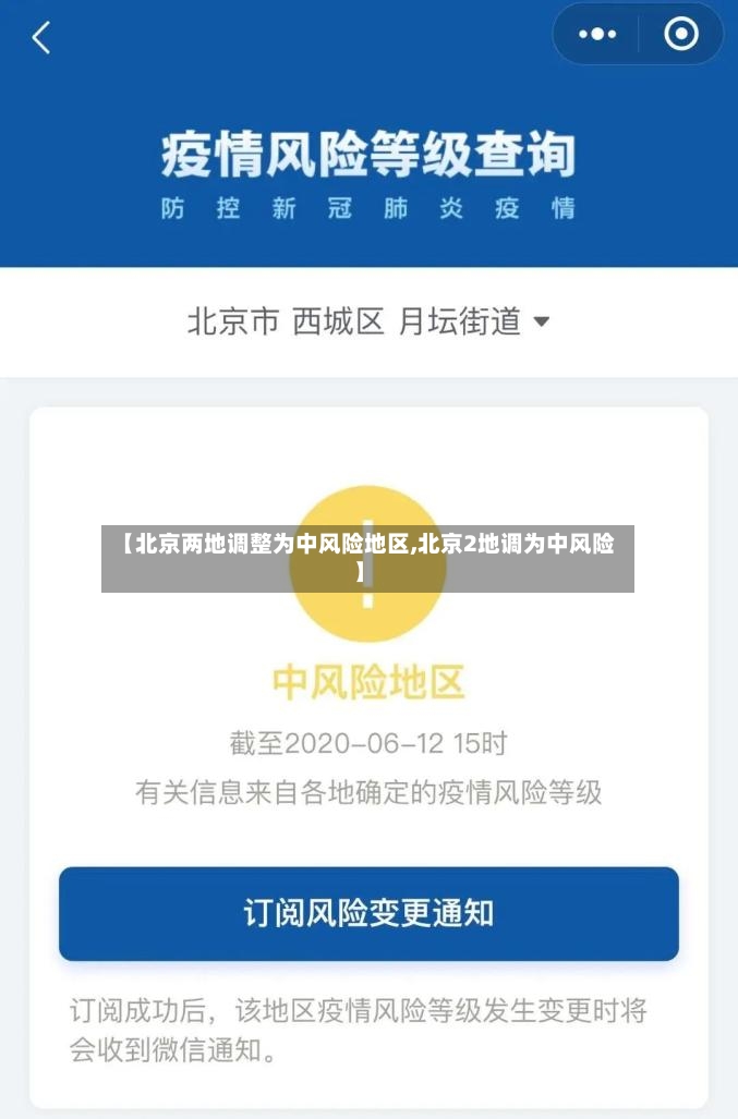 【北京两地调整为中风险地区,北京2地调为中风险】-第2张图片