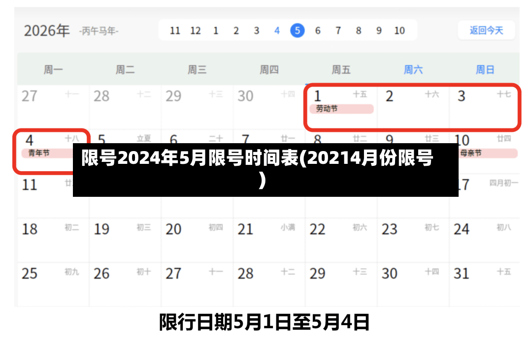 限号2024年5月限号时间表(20214月份限号)-第2张图片