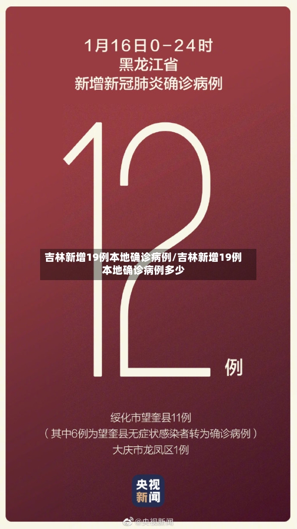 吉林新增19例本地确诊病例/吉林新增19例本地确诊病例多少