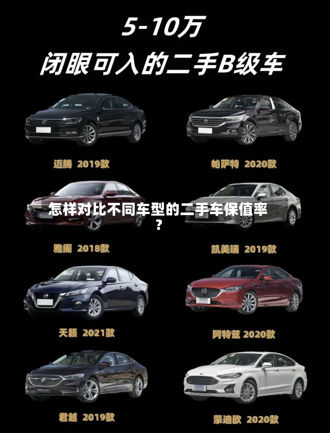怎样对比不同车型的二手车保值率？