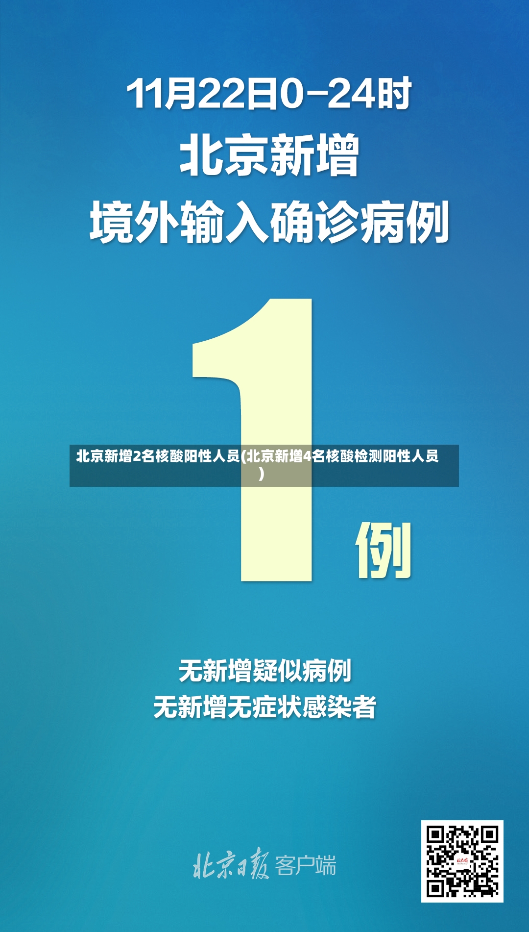 北京新增2名核酸阳性人员(北京新增4名核酸检测阳性人员)