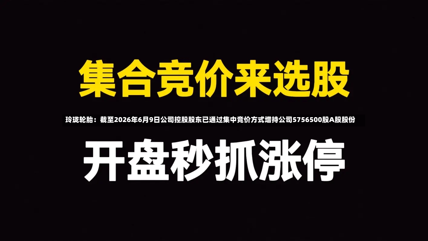 玲珑轮胎：截至2026年6月9日公司控股股东已通过集中竞价方式增持公司5756500股A股股份