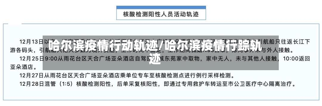 哈尔滨疫情行动轨迹/哈尔滨疫情行踪轨迹