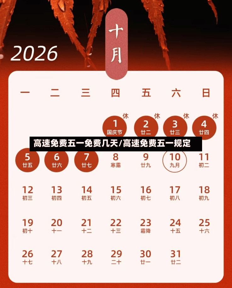高速免费五一免费几天/高速免费五一规定