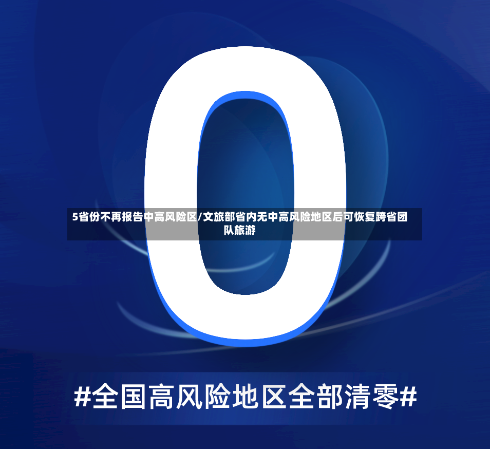 5省份不再报告中高风险区/文旅部省内无中高风险地区后可恢复跨省团队旅游