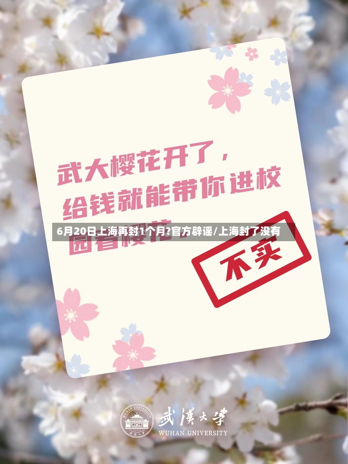 6月20日上海再封1个月?官方辟谣/上海封了没有